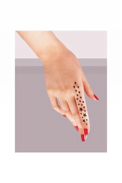 Süpertrend Yıldızlar Benek Benek Tattoo Geçici Dövme Şablonları Kına Kalıpları - 2