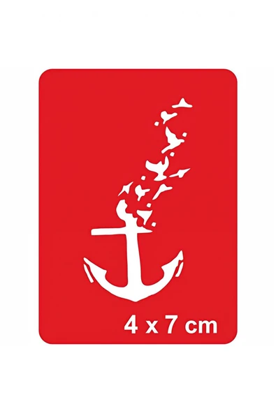 Süpertrend Martılar ve Deniz Çapa  Tattoo Geçici Dövme Şablonları Kına Kalıpları