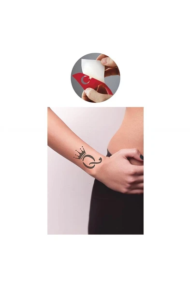 Süpertrend Hükümdar Kraliçe tacı Şablonu Kına Deseni Tattoo Geçici Dövme Şablonları Kına Kalıpları - 2