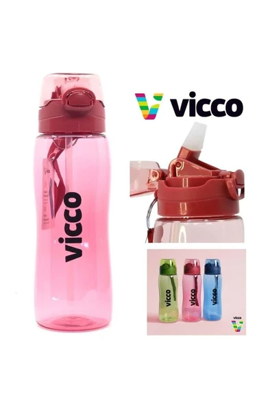 Vicco Su Matarası Kilitli Kapak Tritan Matara Suluk 750 ml Kırmızı