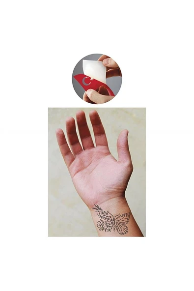 Süpertrend Çiçekli Kelebek Tattoo Geçici Dövme Şablonları Kına Kalıpları - 2