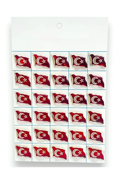 Kruvazör Ayyıldız Taşlı Türk Bayrak Rozeti (30 'lu) - 2