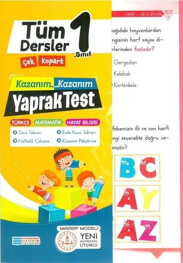 1.Sınıf Tüm Dersler Yaprak Test Evrensel İletişim