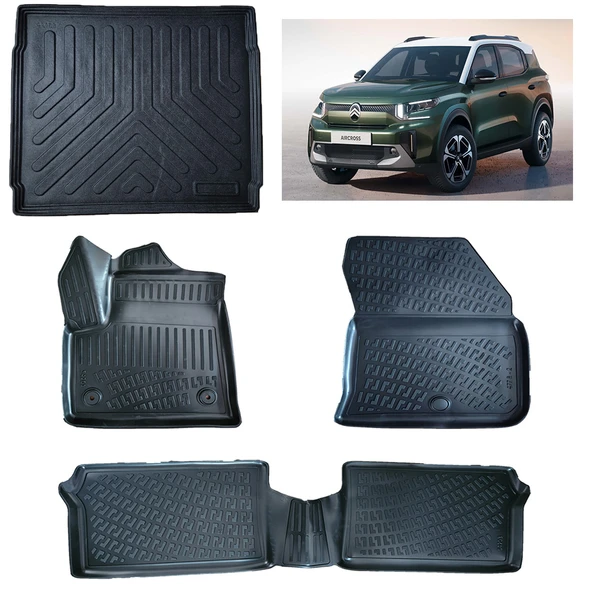 Rizline Citroen C3 Aircross Elektrikli  2024 Ve Sonrası 3D Paspas ve Alt Bagaj  Havuzu