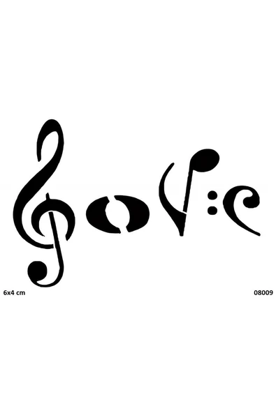 Süpertrend Müzik Ve Aşk Geçici Dövme Şablonu