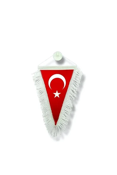 Kruvazör Türk Bayrağı- üçgen Saçaklı Flama 11x18 CM