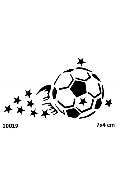Süpertrend Alevli Futbol Topu Geçici Dövme Şablonu Stencil Kalıp