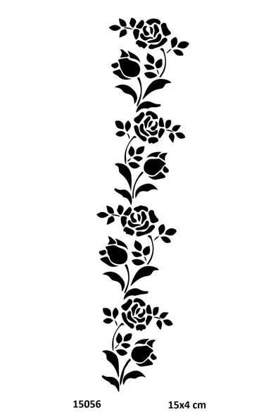 Süpertrend Sarmaşık Gül Geçici Dövme Şablonu Stencil Kalıp