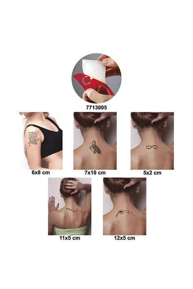 Süpertrend Tüy Gibi Hafif 5 li Set Geçici Dövme Kına Şablonu - 2