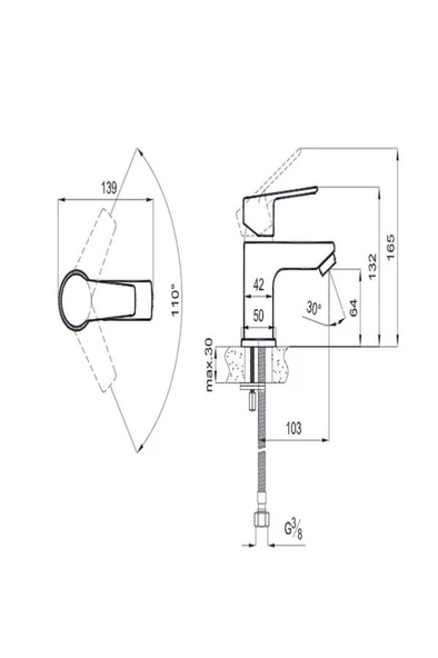 MARE S LAVABO BATARYASI KROM (410200504991) - 3
