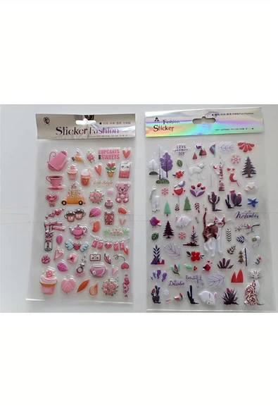 Süpertrend Ev hayatı 3D Kabartmalı Sticker Çıkartma seti