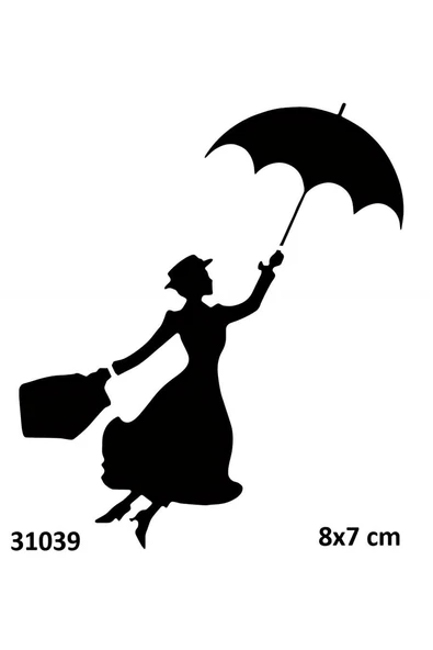 Süpertrend Şemsiyeli Kadın Geçici Dövme Şablonu Stencil Kalıp