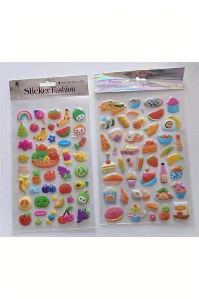 Süpertrend Meyve Şenliği 3D Kabartmalı Sticker Çıkartma seti