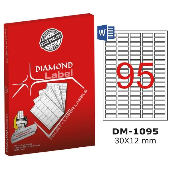Diamond Lazer Etiket DM-1095 30x12 mm