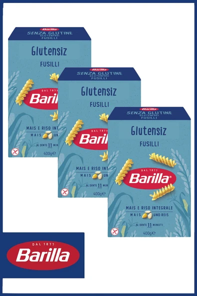 Barilla Glutensiz Burgu (FUSİLLİ) Makarna 400 gr X 3 Adet