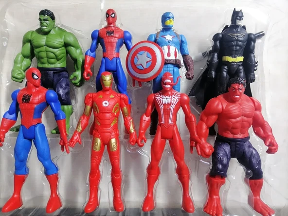Avengers 8'li Figür Seti Işıklı Eklemli Karakterler Marvel - 2