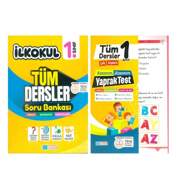 Evrensel İletişim 1.Sınıf Tüm Dersler Soru Bankası ve Yaprak Test Seti 2 Kitap