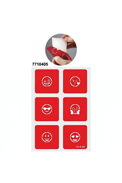 Süpertrend Sevimli Emojiler 5'li Set Geçici Dövme Kına Şablonu