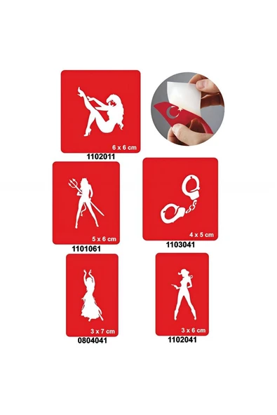 Süpertrend Kızlar Partisi 5'li Set Geçici Dövme Kına Şablonu