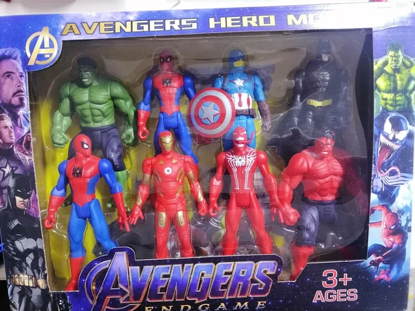 Avengers 8'li Figür Seti Işıklı Eklemli Karakterler Marvel