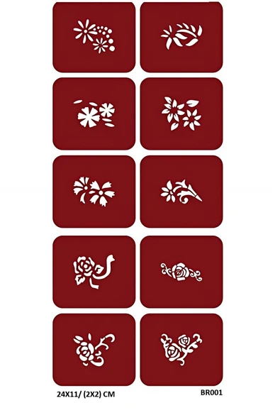 Süpertrend Minimal 10 Adet Geçici Dövme Şablonu Seti Br001