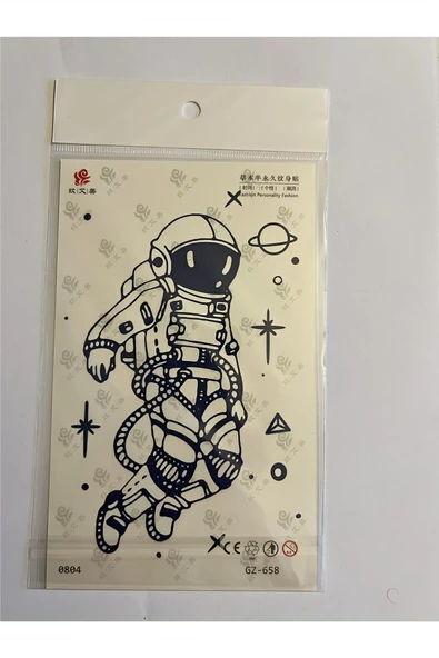 Süpertrend Astronot Aylık Yarı Kalıcı kalıcı Geçici Dövme Yapıştırma Dövme