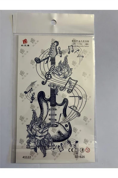 Süpertrend Gitar 1 Aylık Yarı Kalıcı Yapıştırma Geçici Dövme