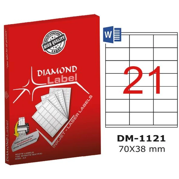 Diamond Lazer Etiket DM-1121 70x38 mm