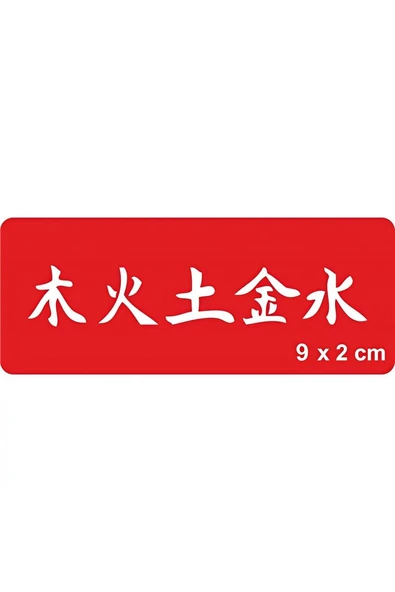 Kruvazör 5 Element (Ahşap,Ateş,Toprak,Metal,Su) Kanji Tattoo Geçici Dövme Şablonları Kına Kalıpları