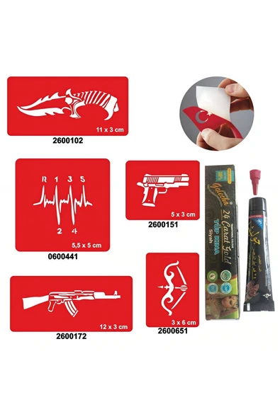 Süpertrend Vites Keleş Desenleri Hint Kınası ile Geçici Dövme Yapma Seti