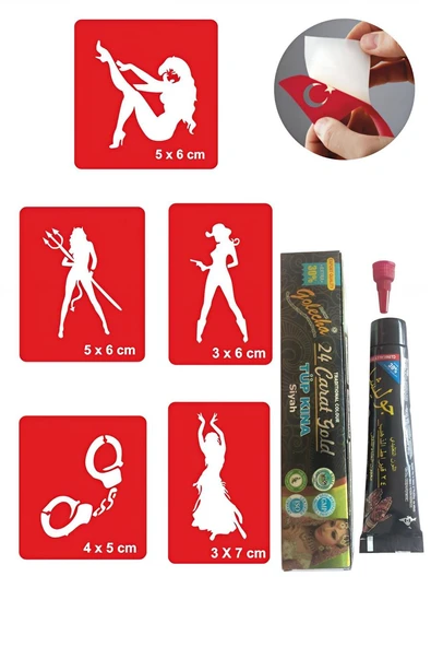 Süpertrend Dans Desenleri Hint Kınası ile Geçici Dövme Yapma Seti