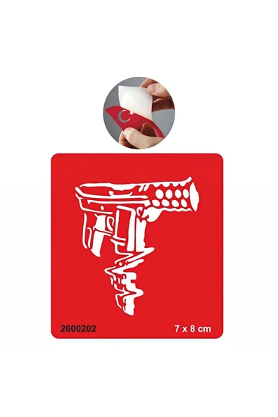 Kruvazör Otomatik Taramalı Silah  Tattoo Geçici Dövme Şablonları Kına Kalıpları