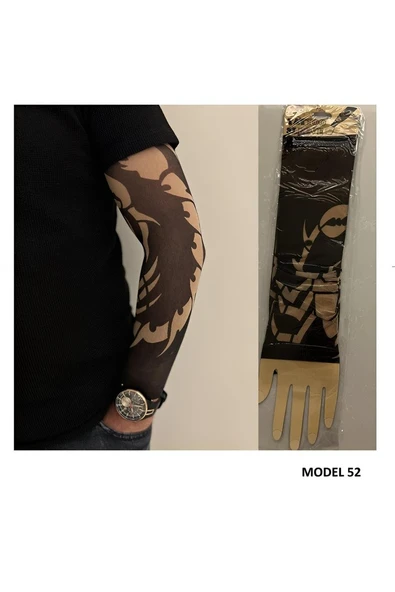 Süpertrend Giyilebilir Dövme Çift Kol 2 Adet Kol Çorap Dövmesi Sleeve tattoo Model52