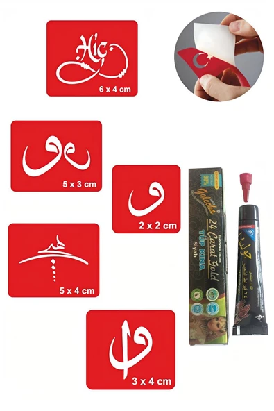 Süpertrend Arapça Sembolleri Hint Kınası ile Geçici Dövme Yapma Seti