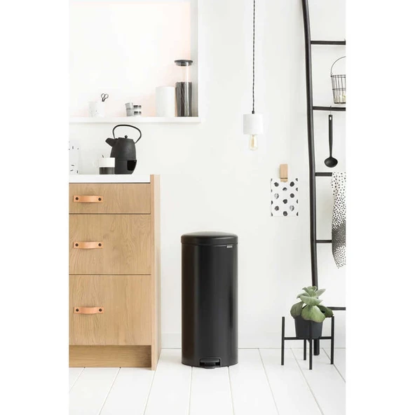 Branbantıa Newıcon Matt Black Pedallı Çöp Kutusu 30 lt - 4