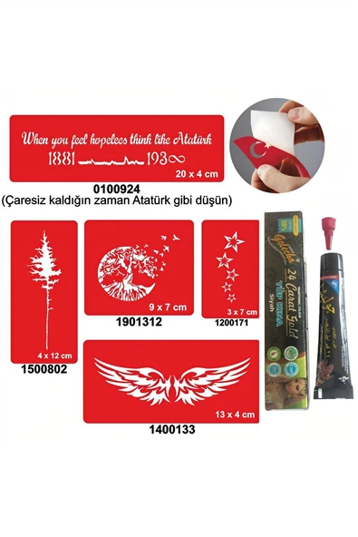 Süpertrend Doğa Desenleri Hint Kınası ile Geçici Dövme Yapma Seti