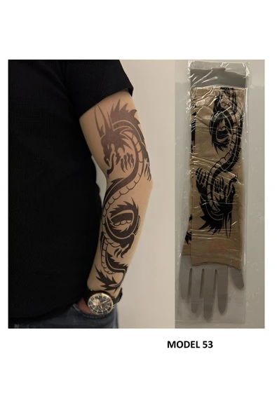 Süpertrend Giyilebilir Dövme Çift Kol 2 Adet Kol Çorap Dövmesi Sleeve tattoo Model53