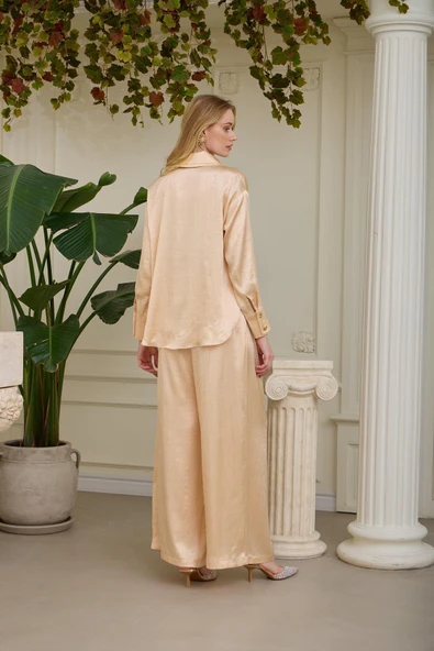 İPEK SATEN BOL PANTOLONLU TAKIM - 6