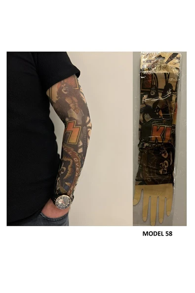Süpertrend Giyilebilir Dövme Çift Kol 2 Adet Kol Çorap Dövmesi Sleeve tattoo Model58