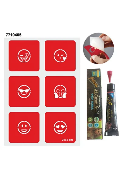 Süpertrend Sevimli Emojiler Hint Kınası ile Geçici Dövme Yapma Seti