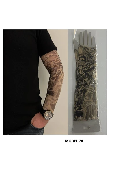 Süpertrend Giyilebilir Dövme Çift Kol 2 Adet Kol Çorap Dövmesi Sleeve tattoo Model74
