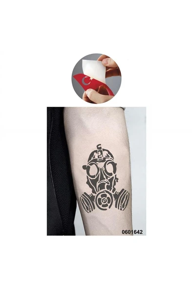 Kruvazör Nükleer Maske Şablonu Geçici Dövme Deseni Tattoo Geçici Dövme Şablonları Kına Kalıpları - 2