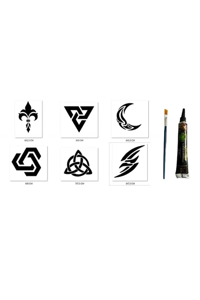 Süpertrend Tribal Modeller Hint Kınasıyla Geçici Dövme Seti