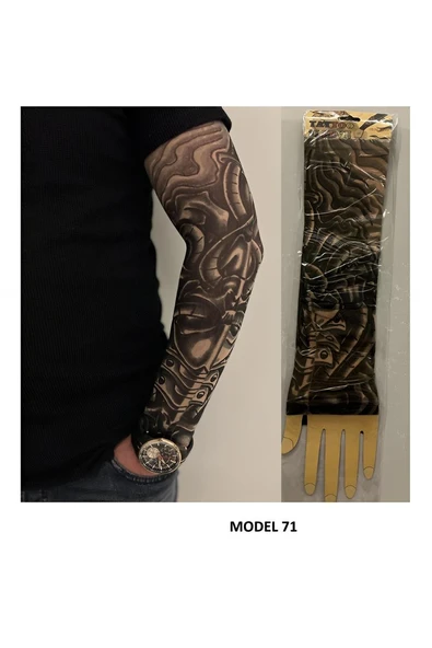 Süpertrend Giyilebilir Dövme Çift Kol 2 Adet Kol Çorap Dövmesi Sleeve tattoo Model71
