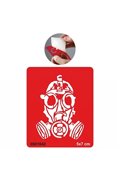 Kruvazör Nükleer Maske Şablonu Geçici Dövme Deseni Tattoo Geçici Dövme Şablonları Kına Kalıpları