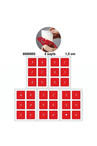 Süpertrend Mini Taçlı Harf  Dövme Şablonu Seti