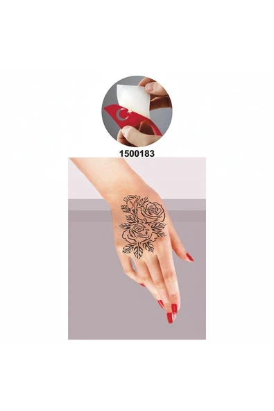 Kruvazör Gül Demeti Tattoo Geçici Dövme Şablonları Kına Kalıpları - 2