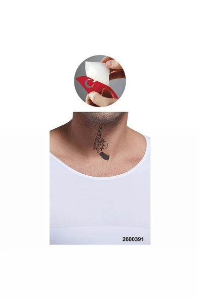 Kruvazör Tabanca Silah  Tattoo Geçici Dövme Şablonları Kına Kalıpları - 2