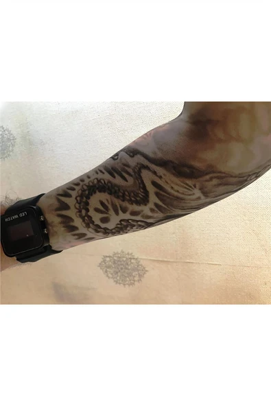 Süpertrend Çift Kol Giyilebilir Dövme Sarmal Desenler Tattoo Sleeve