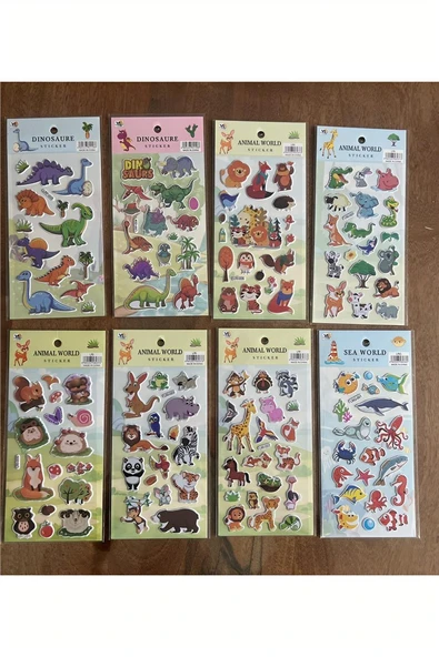 Süpertrend 8 Adet Birden Çocuk Eğitici Sticker Çıkartma Seti Model 2